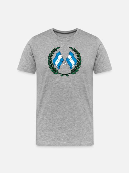 Flags Honduras in laurel wreath - Men's Premium Organic T-Shirt - heather grey