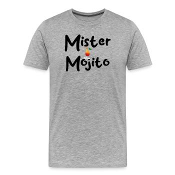 Mister Mojito Cocktail - T-shirt bio Premium Homme - gris chiné - Devant - Damien (186cm)