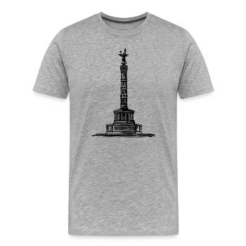 Berlin - Victory Column/Goldelse - Men's Premium Organic T-Shirt - heather grey - Front - Damien (186cm)