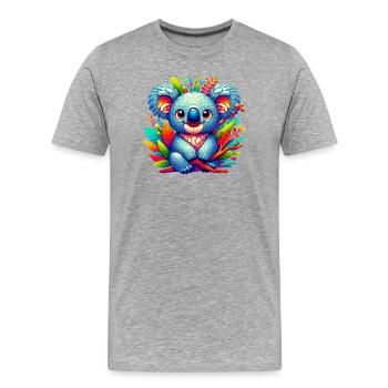 Koala - Männer Premium Bio T-Shirt - Grau meliert - Vorne - Damien (186cm)