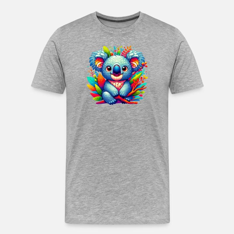 Koala - Männer Premium Bio T-Shirt - Grau meliert