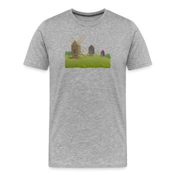 Moulins - T-shirt bio Premium Homme - gris chiné - Devant - Damien (186cm)