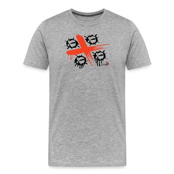 4 Mori Spray - Men's Premium Organic T-Shirt - heather grey - Front - Damien (186cm)