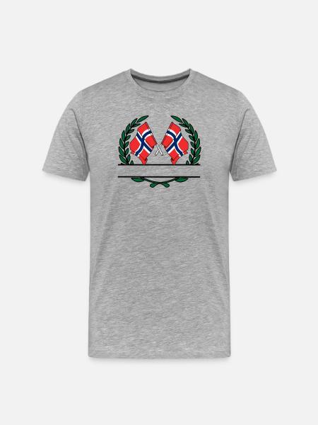 Flags Norway laurel wreath banner - Men's Premium Organic T-Shirt - heather grey