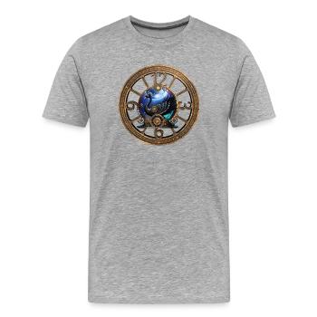Cygne Steampunk Noir - T-shirt bio Premium Homme - gris chiné - Devant - Damien (186cm)