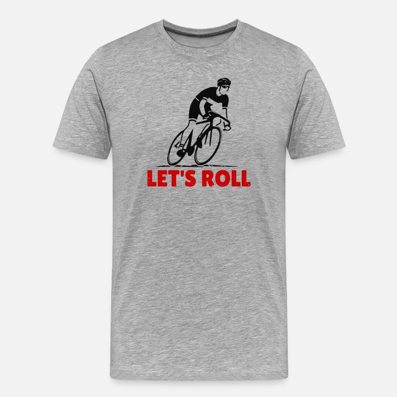 Dynamischer Radfahrer Silhouette - Männer Premium Bio T-Shirt - Grau meliert