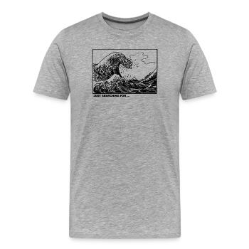 Searching for ... THE WAVE? - Men's Premium Organic T-Shirt - heather grey - Front - Damien (186cm)