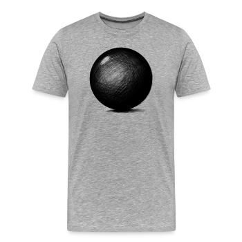 Die Kugel / Boule - Männer Premium Bio T-Shirt - Grau meliert - Vorne - Damien (186cm)