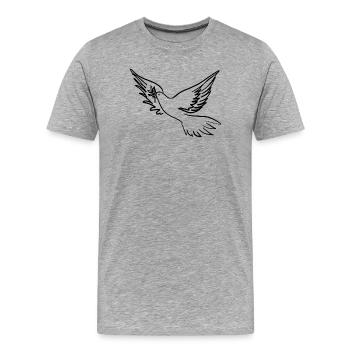 Dove of Peace / Pace / Peace - Men's Premium Organic T-Shirt - heather grey - Front - Damien (186cm)