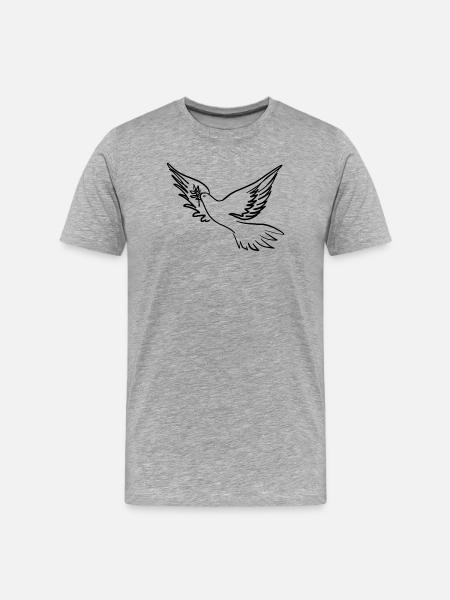 Friedenstaube / Pace / Peace - Männer Premium Bio T-Shirt - Grau meliert