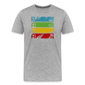 Retro Gamers Pixel Multicolor - Men's Premium Organic T-Shirt - heather grey - Front - Damien (186cm)