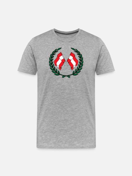 Flags austria in laurel wreath - Men's Premium Organic T-Shirt - heather grey