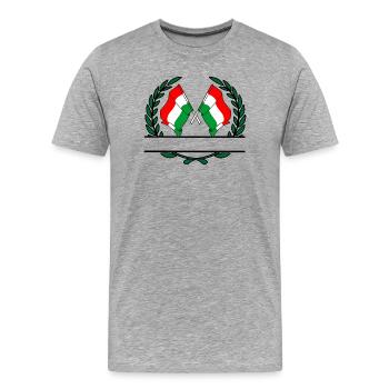 Flags Hungary laurel wreath banner - Men's Premium Organic T-Shirt - heather grey - Front - Damien (186cm)