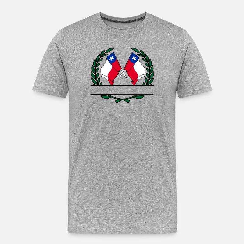 Fahnen Chile Lorbeerkranz Banner - Männer Premium Bio T-Shirt - Grau meliert