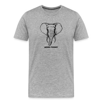 Elephant - Never forget - Men's Premium Organic T-Shirt - heather grey - Front - Damien (186cm)