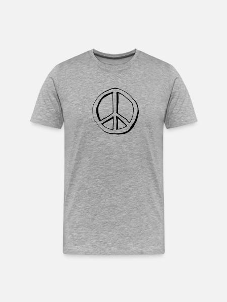 Peace Sign - Men's Premium Organic T-Shirt - heather grey