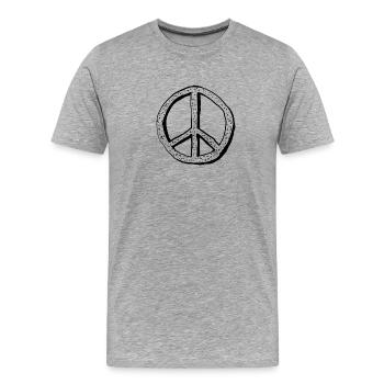 Peace Sign - Men's Premium Organic T-Shirt - heather grey - Front - Damien (186cm)