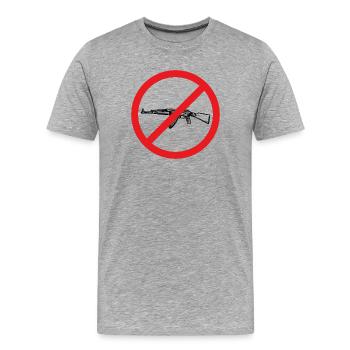 Stop War / Weapons banned - Men's Premium Organic T-Shirt - heather grey - Front - Damien (186cm)