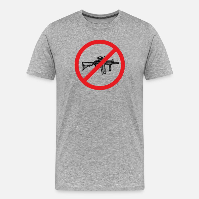 Stop War / Waffe verboten - Männer Premium Bio T-Shirt - Grau meliert