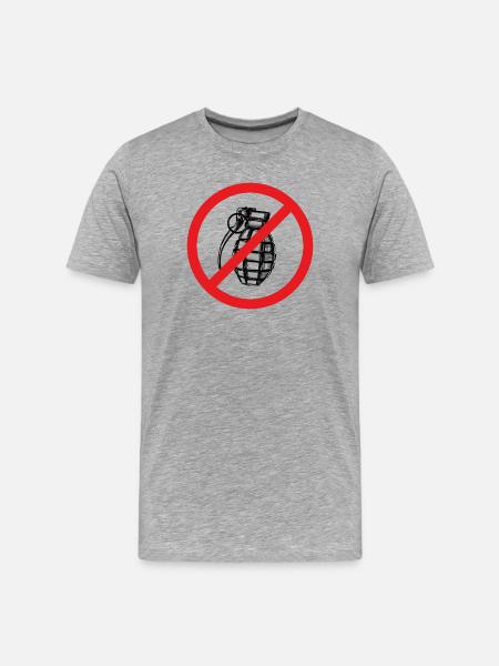 Stop War / Grenade interdite ! - T-shirt bio Premium Homme - gris chiné