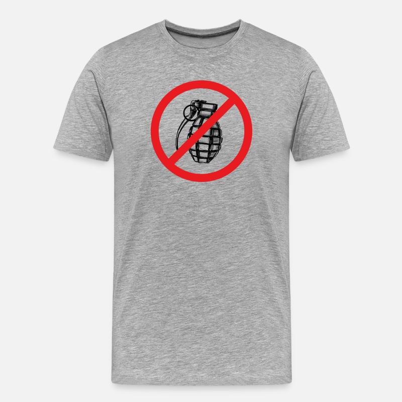 Stop War / Granate verboten! - Männer Premium Bio T-Shirt - Grau meliert