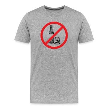 Alcool interdit ! - T-shirt bio Premium Homme - gris chiné - Devant - Damien (186cm)