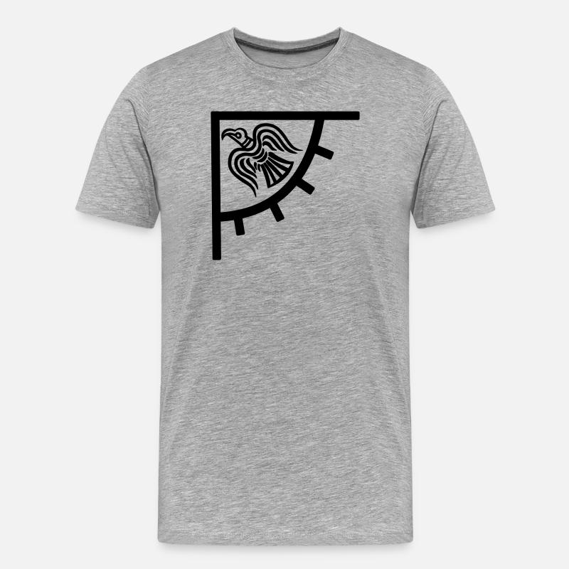 Wikingerflagge Ecke Rabe - Männer Premium Bio T-Shirt - Grau meliert