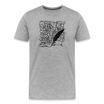My life is complicated to explain Letter - Men's Premium Organic T-Shirt - heather grey - Front - Damien (186cm)