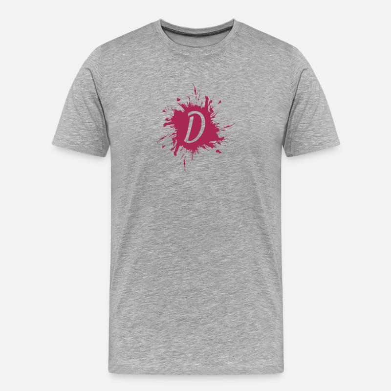 Letter D - initial letter D - Men's Premium Organic T-Shirt - heather grey