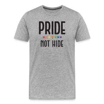 LGBT Pride Month - Pride, Not Hide - Men's Premium Organic T-Shirt - heather grey - Front - Damien (186cm)