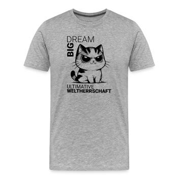 World Domination Kitten - Men's Premium Organic T-Shirt - heather grey - Front - Damien (186cm)