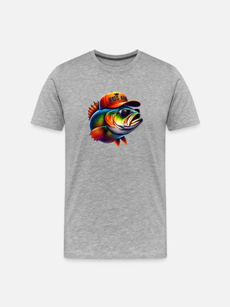 striped bass king - Men's Premium Organic T-Shirt - heather grey