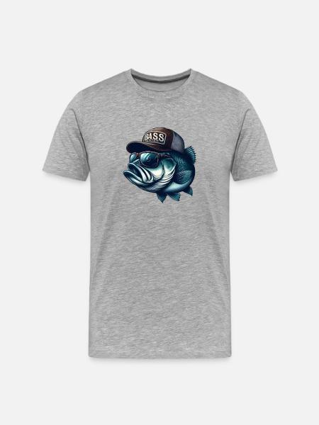 striped bass hunter - Men's Premium Organic T-Shirt - heather grey