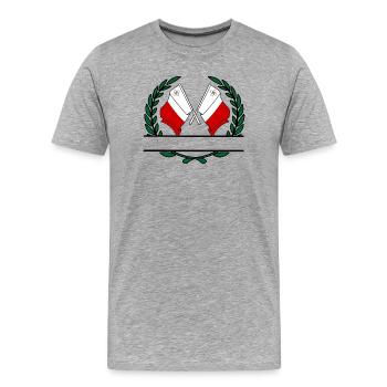 Flaggen Malta Lorbeerkranz Banner - Männer Premium Bio T-Shirt - Grau meliert - Vorne - Damien (186cm)