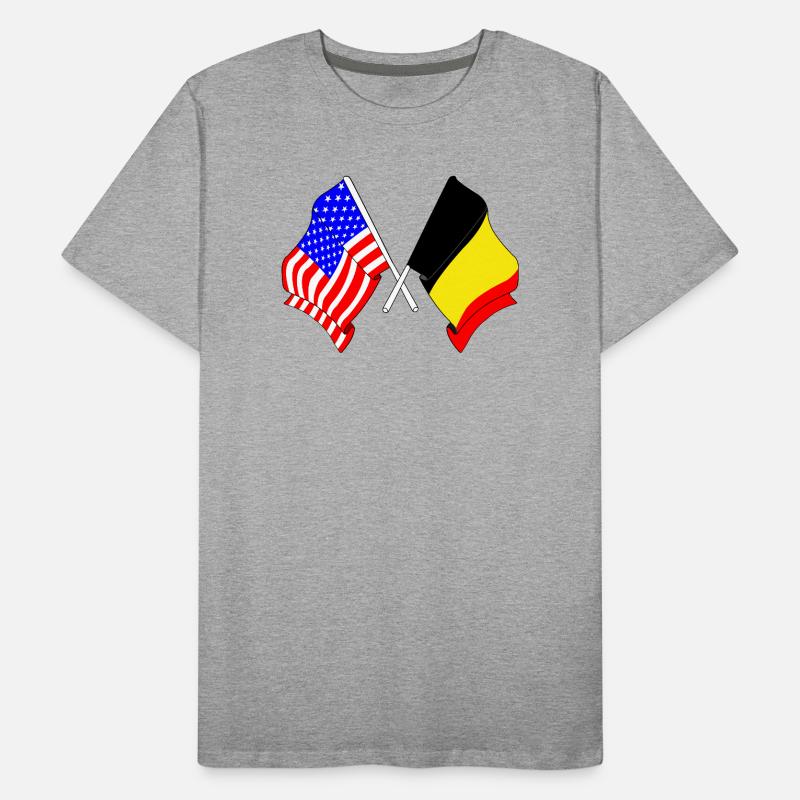 Drapeau des États-Unis et drapeau de la Belgique T-shirt bio Premium Homme