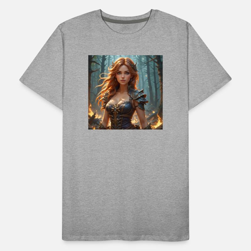 Kriegerin des Feuerwalds Männer Premium Bio T-Shirt
