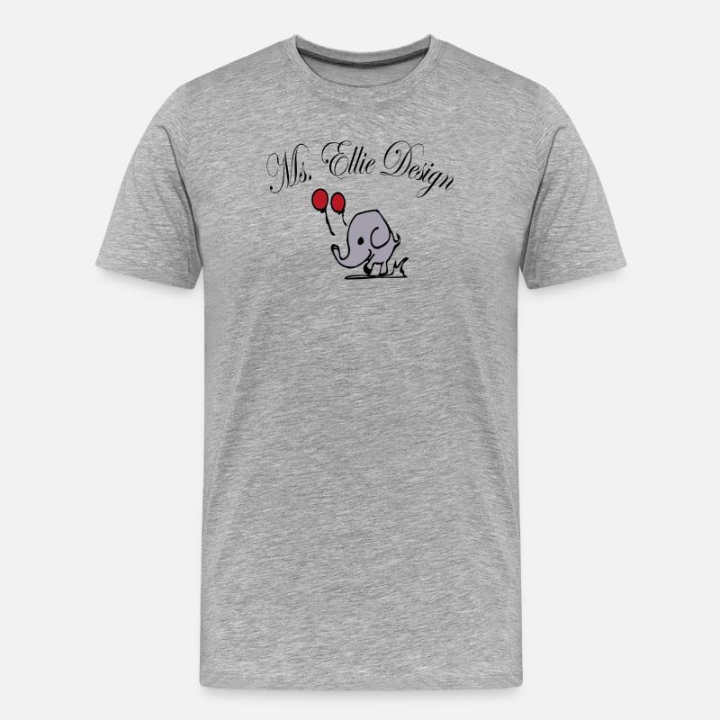 Elefantendame mit Luftballons - Männer Premium Bio T-Shirt - Grau meliert