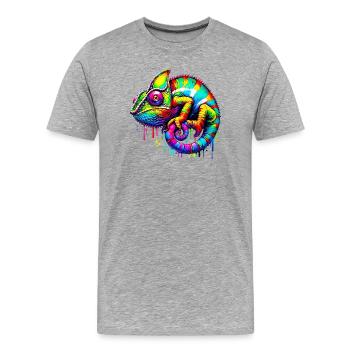 Chameleon - Men's Premium Organic T-Shirt - heather grey - Front - Damien (186cm)