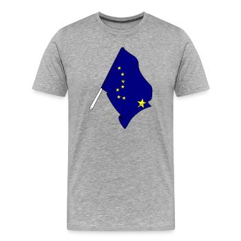 Drapeau Alaska - T-shirt bio Premium Homme - gris chiné - Devant - Damien (186cm)