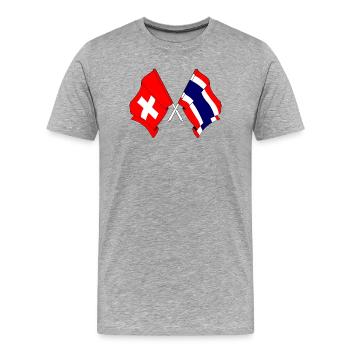 Pavillon Suisse Thaïlande - T-shirt bio Premium Homme - gris chiné - Devant - Damien (186cm)