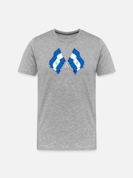 Two flags Nicaragua - Men's Premium Organic T-Shirt - heather grey