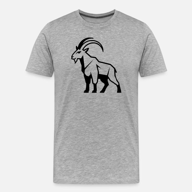 Bergziege geometrisch - Männer Premium Bio T-Shirt - Grau meliert