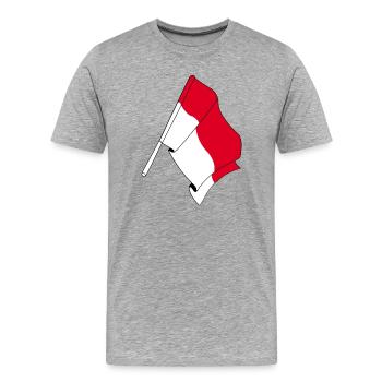 Drapeau Indonésie - T-shirt bio Premium Homme - gris chiné - Devant - Damien (186cm)