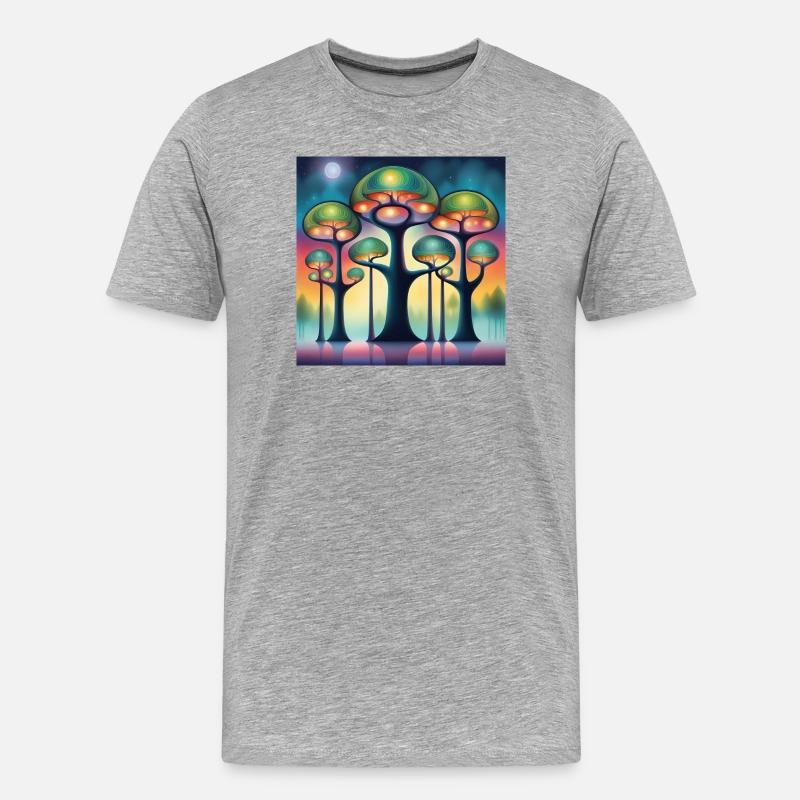 Hundertwasser Bäume - Männer Premium Bio T-Shirt - Grau meliert