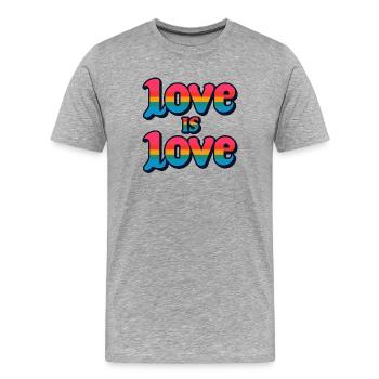 L’amour est l’amour : célébrez la fierté et l’unité - T-shirt bio Premium Homme - gris chiné - Devant - Damien (186cm)