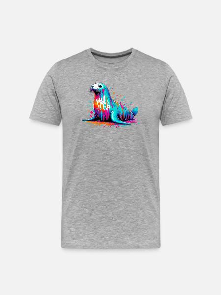 Phoque - T-shirt bio Premium Homme - gris chiné