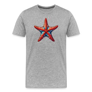Étoile de mer - T-shirt bio Premium Homme - gris chiné - Devant - Damien (186cm)