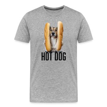 Hot dog - Men's Premium Organic T-Shirt - heather grey - Front - Damien (186cm)