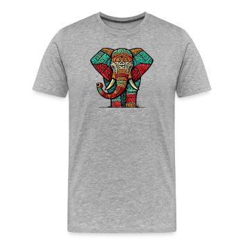 Éléphant - T-shirt bio Premium Homme - gris chiné - Devant - Damien (186cm)