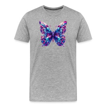 Crystal Butterfly - Men's Premium Organic T-Shirt - heather grey - Front - Damien (186cm)